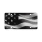 Black and White American Flag License Plate