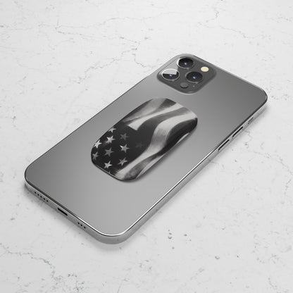 Black and White American Flag Phone Click-On Grip