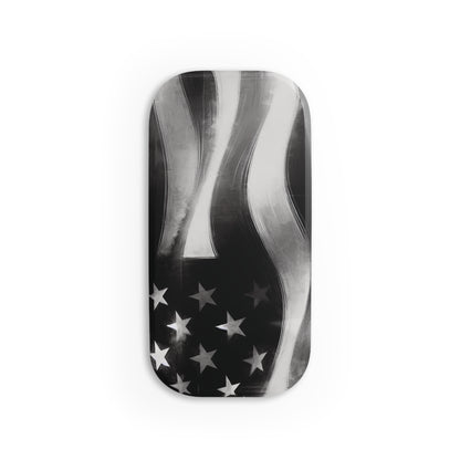 Black and White American Flag Phone Click-On Grip